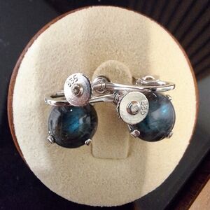 Antique 835 stamped silver earrings in original box. Unique design.